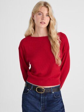 NWT Madewell XS Boatneck Drop-Shoulder Top in Crimson